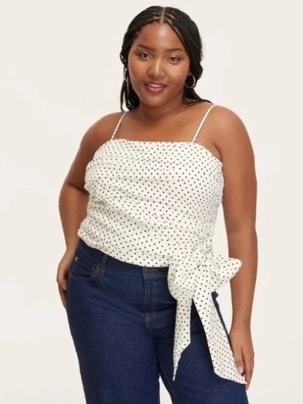 Kate Spade x Target Polka Dot Ruched Linen Tank Top